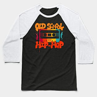 Retro Old School Hip Hop 80s 90s Graffiti Cassette Baseball T-Shirt